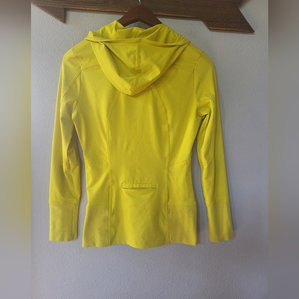 Adidas X Stella Mcartney Womens Yellow Hooded 1/4 Zip Stretch Pullover Size S - Picture 7 of 9
